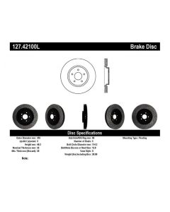 StopTech Sport Drilled/Slotted Brake Rotor Front Left- STOP-127.42100L