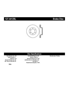 StopTech Sport Drilled/Slotted Brake Rotor Front Left Toyota Front Left- STOP-127.44129L