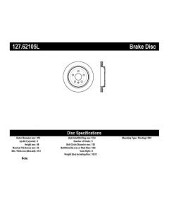 StopTech Sport Drilled/Slotted Brake Rotor Rear Left- STOP-127.62105L