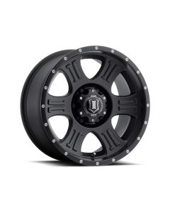 ICON Vehicle Dynamics Shield 17x8.5 6x5.5 0mm Offset 4.75in BS 106.1mm Bore Satin Black Wheel - ICON-1017858347SB