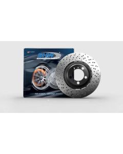 SHW Performance Front Drilled-Dimpled Lightweight Brake Rotor Audi TT Quattro 2.0L 2018-2021- SHW-AF