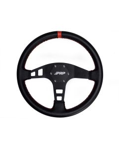 Flat Leather Steering Wheel Red PRP Seats- PRP-G213