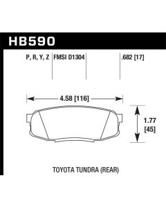 Hawk Performance HP Plus Rear- HAWK-HB590N.682