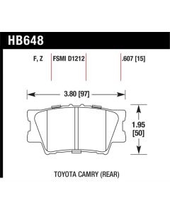 Hawk Performance Disc Brake Pad Rear- HB648B.607