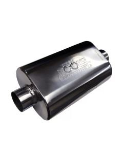 Kooks 2-1/2" Oval Center/Center Muffler 12" Long Body. Polished Stainless Steel- KOOK-KO250-12