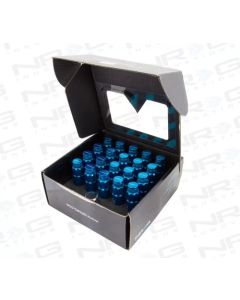 NRG 20-piece 700 Series M12 x 1.25 Steel Lug Nut and dust cap cover Set Blue plus lock socket- NRG-L