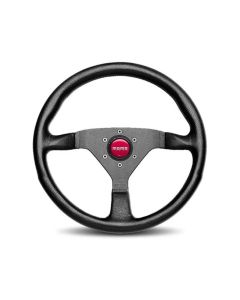 MOMO Monte Carlo 320mm Black Leather Red Horn Steering Wheel- MOMO-MCL32BK3B