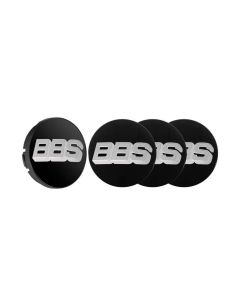 BBS Unlimited 70.6mm 3D Black | Platinum Silver Center Cap Set- BBS-HW58071074.4
