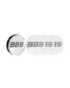 BBS Unlimited 56mm 3D Floating Chrome | Silver Center Cap Set- BBS-HW58071057.4